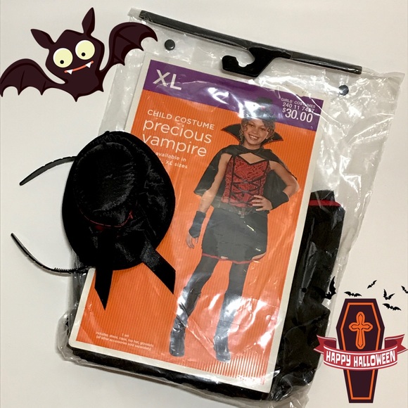 Precious Vampire Girls Halloween Costume Red Size XL - Picture 3 of 7